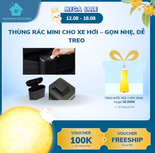 THÙNG RÁC MINI CHO XE HƠI - GỌN NHẸ, DỄ TREO